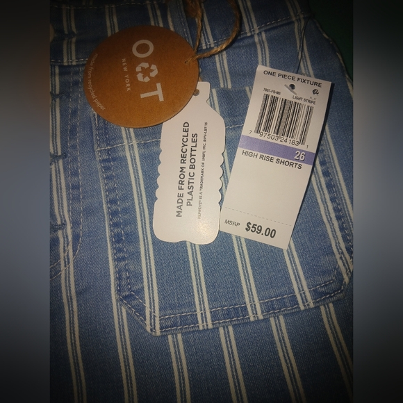 Oat NYC Blue Striped Shorts - Picture 2 of 4